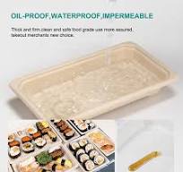 Disposable Customized Logo Kraft Paper Sushi Tray with Pet Lid Brown Food  Boat Box