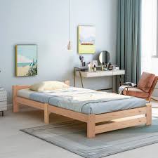 Bett aus stoff individuell planen. Masbekte Futonbett Massivholzbett Holzbett Einzelbett Massivholz Natur Bett Aus Mit Kopfteil Und Lattenrost 200x90cm Online Kaufen Otto