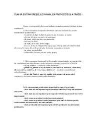 Cum SÄƒ EvitÄƒm Greselile In Analiza PropoziÅ£iei Si A Frazei