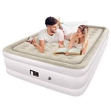 Topelek Upgraded Air Mattress Queen Air Mattress Built In Electric Pump Flocked Pongee Fabrics Top Thicken Pvc Inf Air Mattress Camping Air Mattress Air Bed
