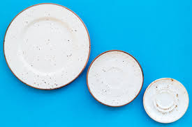 Download Mockup With Plates Empty Ceramic Plates On Blue Background Top Stock Photo Picture And Royalty Free Image Image 117040526