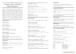 A Quick Guide To Mysql Tables Queries Mysql Quick Guide Guide