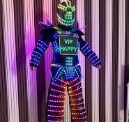 Nightclub Bar Colorful Changing Stilt Costume Controlled LED Luminous Suit  Gift