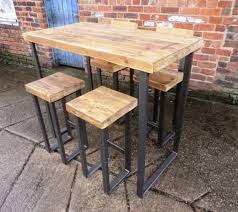 Konsep Wood And Metal Desk Bar Table Handmade Table