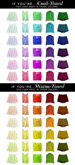 cool tone and warm tone colour chart pamper my