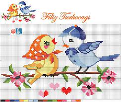 Two little birds in a very cheerful mood.a cross stitch design for cards with spring themes.the pattern is ideal for beginners. 900 Cross Stitch Birds Ideas Cross Stitch Bird Cross Stitch Stitch