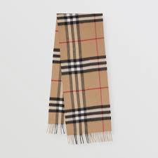 the classic check cashmere scarf in archive beige burberry united kingdom