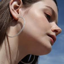 Extra Large Hoop Earrings Twisted Wire and Fancy Bead, Large Hoops With  Sterling Beads, Double Ring Accent, Textured Light Weight Hoop Extra