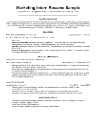 Marketing Intern Resume Sample Writing Tips Resume Companion