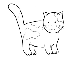 Easy coloring pages for kids. Cute Cat Coloring Pages Easy Novocom Top