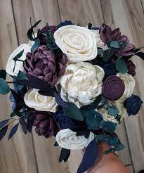 Free shipping on many items. Plum And Navy Blue Wedding Bouquet Bridal Bouquet Sola Wood Etsy Blue Wedding Bouquet Plum Wedding Colors Plum Wedding Bouquet