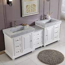 Bathroom vanity unit zu spitzenpreisen. 90 Inch Double Sink Cabinet Bathroom Vanity White Finish Integratedmarble Sink