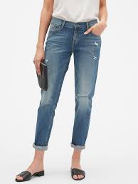 Destructed Medium Wash Girlfriend Jean Banana Republic Factory Girlfriend Jeans Women Shopping Petite Size