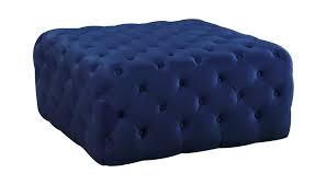 Product title homebeez velvet storage ottoman bench tufted rectangular footstool with wood legs (sky blue) average rating: Ariel Navy Blue Velvet Ottoman Bench By Meridian Furniture