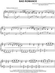 Lady Gaga Age Lady Gaga Bad Romance Piano Sheet Music