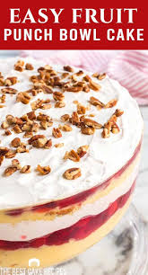 A Deliciously Fresh Cake Recipe That Is Perfect For Summer Entertaining Cherry Pineapple Punch Bowl Cake Is E Punch Bowl Cake Recipe Punch Bowl Cake Bowl Cake
