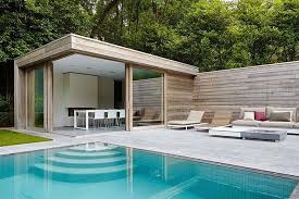 Ediculas Conheca 60 Projetos Modelos E Fotos Incriveis Modern Pool House Pool Houses Modern Pools