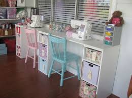 A craft room is one of my favorite room in the house, but it often gets cluttered and looks junky. Vintage Sewing Room Ikea Sewing Rooms Vintage Sewing Rooms Sewing Room Design