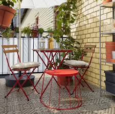 Tarno Chair Outdoor Foldable Red Light Brown Stained Ikea Wooden Outdoor Furniture Small Outdoor Spaces Outdoor Chairs