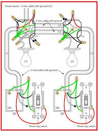 To wire this circuit in this manner, you will need to run a #14/3 between the two light boxes. Two Lights Between 3 Way Switches Power Via A Light Home Electrical Wiring Electrical Wiring Light Switch Wiring