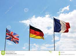 Francia, inglaterra, alemania y estados unidos. Banderas De Gran Bretana De Alemania Y De Francia Imagen De Archivo Imagen De Britain Indicador 43864949