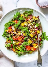 Lentil Salad With Summer Vegetables Recipe Lentil Recipes Lentil Salad Recipes Summer Vegetable Recipes
