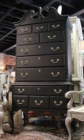 Black Painted Queen Ann Chippendale Highboy High Boy Dresser Chippendale Furniture High Boy Dresser Shabby Chic Dresser