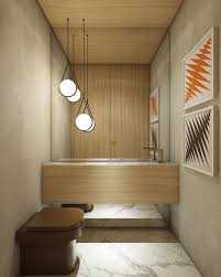 Projeto Ghf Lavabo Com Forro Em Madeira Piso Em Marmore Carrara E Paredes Em Design De Interiores De Banheiro Ideias Para Casas De Banho Banheiros Incriveis