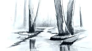 Como Dibujar Un Rio A Lapiz De Grafito Tecnicas De Dibujo A Lapiz Youtube Pinturas De Paisajes Arbol A Lapiz Paisaje A Lapiz