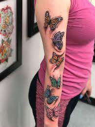 Butterfly Arm Tattoo Colorful Butterfly Tattoos On Arm Neck Tattoo Butterfly Sleeve Tattoo