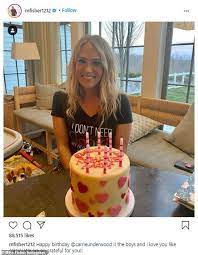 Carrie Underwood Celebrates Being 38 Years Young With Her Husband Mike Fisher And Their Two Sons Daily Mail Online