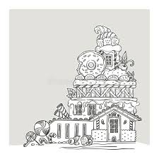 Simply click on one of the thumbnails and you'll be redirected to a page where you can view the coloring pages in full resolution. Gingerbread House Lovely Cartoon Castle Made From Sweets Candy And Cookines Page For Your Coloring Book Stock Vector Illustration Of Fairy Donat 120939999
