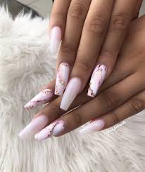 Light Pink Marble Coffin Nails Ombre Nail Designs Coffin Nails Designs Gorgeous Nails