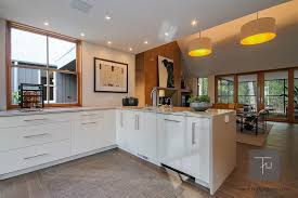 Modern High Gloss Wood Grain Kitchen Custom Kitchens Design Kitchen Design Modern Kitchen