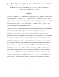 Pdf The Mind S Bermuda Triangle Philosophy Of Emotions And Empirical Science