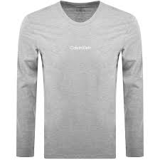 Calvin Klein Long Sleeve Logo T Shirt Grey Mainline Menswear Sweden