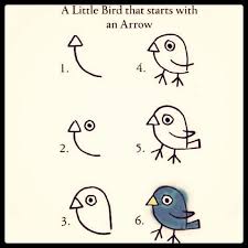 Simple Bird Drawing For Kids Easy Found This On Stumbleupon I Love It This Is Exactly What People Like Me Who Cannot Draw To Save Their Lives Can Wo Drawing For Kids Drawings Bird Drawings