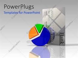 Powerpoint Template Colorful 3d Pie Chart And Bank Credit