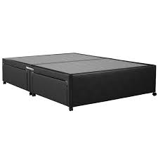 Made from premium faux leather. Black Faux Leather Divan Base Sleep Kings