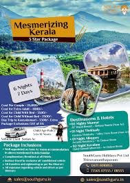 Book Mesmerising Kerala Trip Tour Packages At Best Price With Southguru Holidays Mesmerizing Kerala 3 S Travel Poster Design Travel And Tourism Travel Tours