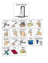 Visual Schedule For Showering Visual Schedule Autism Autism Visuals Kids Schedule