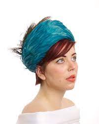 Vintage 1950 S Felt Aqua Feather Peacock Ostrich Feather Reworked Cloche Union Made Hat On Etsy 109 00 Ostrich Feathers Vintage 1950s Hat Designs