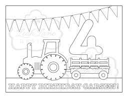 Have fun coloring these silly faces that you may have seen in the park! Tractor Hayride Birthday Party Printable Coloring Sheet In 2021 Party Printables Farm Birthday Party Farm Birthday