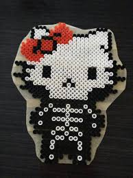 Hello Kitty As A Skeleton By Haeurusai Perler Bead Art Pearler Bead Patterns Hama Beads Halloween
