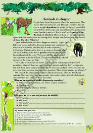 Animals In Danger Reading Comprehension Worksheet Esl Worksheet By Nurikzhan