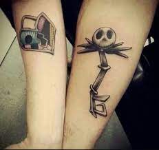 His And Her Jack And Sally Tattoo Christmas Tattoo Disney Tattoos Sally Tattoo