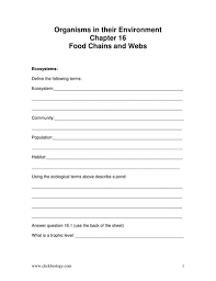 Grade 5 food chains and webs. Food Chains And Webs Worksheets Teaching Resources