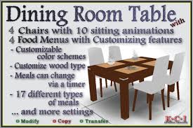 Best ideas cheap dining sets cheap dining formal dining room furniture dining room sets traditional or formal dining sets generally consist a large table with chairs you must also have a china cabinet along with a buffet the wood used in. Second Life Marketplace Complete Dining Room Table Set Large Dinner Table 4 Chairs W 10 Animation Sitting Types 4 Food Me