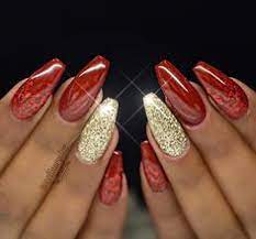 Fucsia, glitter nail, coffin nails, holographic glitter. 89 Meilleures Idees Sur Ongles En Gel Rouge Pointu Ongles Ongles Rouges Vernis A Ongles