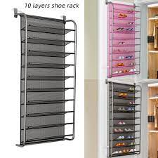 Add the closetmaid shoe shelf support bracket to ventilated wire shelving to create an angled shoe shelf in any closet or storage area. Funique 36 Pair Over Door Hanging Shoe Rack 10 Tier Shoes Organizer Wall Mounted Shoe Hanging Shelf For Home Dormitory Shoes Shoe Racks Organizers Aliexpress
